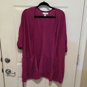 CJ Banks Magenta Cardigan